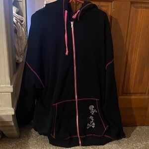 dELiA*s Black Hoodie with Pink Accents